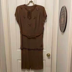 Vintage Brown Copper beads dress
